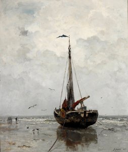 ""Bateau de peche"" (Fiskebåt) Peinture de Jacob Maris (1837-1899) - 1878 - Olja på duk Dim 160x140 cm Gemeentemuseum Haag