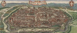Fågelperspektiv över Wien från norr, 1609