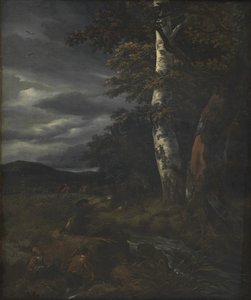 Landskap med en jaktscen av Jacob van Ruisdael
