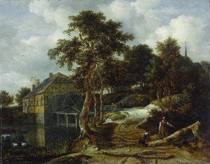 Landskap med vattenkvarn av Jacob van Ruisdael