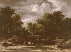 A Woodland Landscape (olja på duk) av Jacob van Ruisdael