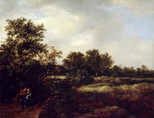 Dune Landscape with Lovers, 1647  av Jacob van Ruisdael