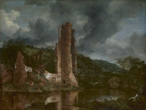 Landskap med ruinerna av slottet Egmond, 1650-55 av Jacob van Ruisdael