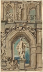 Förslag till en väggdekoration [recto] av Jacob Jordaens