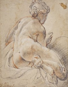 Kvinnlig nakenbild, sedd bakifrån av Jacob Jordaens