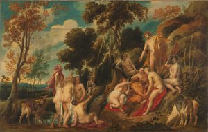 Marsyas straffas av muserna av Jacob Jordaens