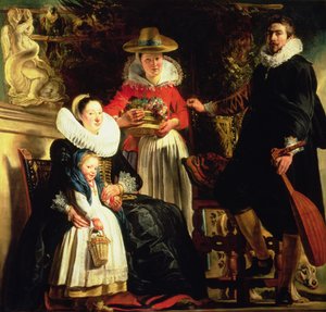 Konstnären och hans familj i en trädgård, ca 1620-22 (olja på duk) av Jacob Jordaens