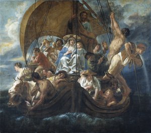 Den heliga familjen på en färja av Jacob Jordaens