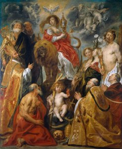 Vördnaden av eukaristin av Jacob Jordaens