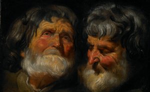 Två studier av en gammal mans huvud av Jacob Jordaens