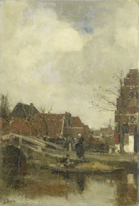 Gammal stadsdel vid vattnet av Jacob Maris