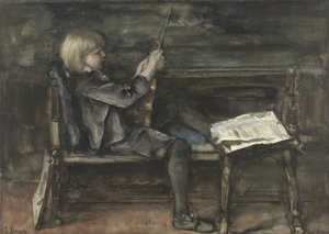 Porträtt av Willem Matthijs Maris, med fiol