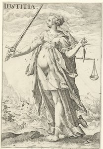 Rättvisa (Justitia) Iustitia (titel på objekt) av Jacob Matham (attributed to)