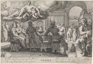 Kväll (Vespers) Vesper (titel på objekt) The Four Times of the Day (serietitel) av Jacob Matham