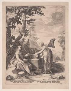 Kristus och kvinnan från Samaria av Jacob Matham