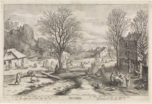 December (titel på objekt) De tolv månaderna (serietitel) av Jacob Matham