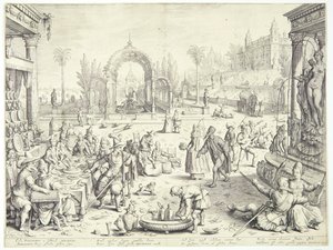 Den rike mannen och Lasaros av Jacob Matham