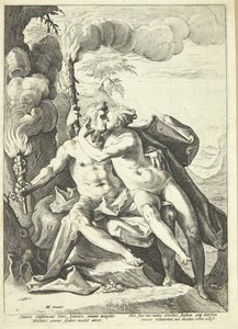 Eros och Anteros av Jacob Matham