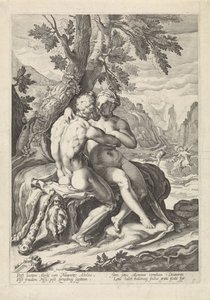 Herkules i Deianira av Jacob Matham