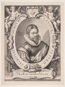 Jan van de Velde den äldre, kalligraf i Haarlem av Jacob Matham