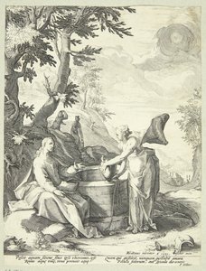 Jesus och den samaritanska kvinnan av Jacob Matham