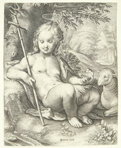 Johannes Döparen i vildmarken av Jacob Matham