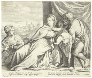 Madonna och barn med St. Johannes Döparen och St. Catherine av Jacob Matham