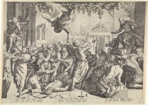 Marcus räddar en slav från hans tortyr av Jacob Matham