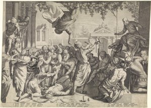 Marcus räddar en slav från hans tortyr av Jacob Matham