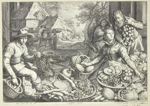 Marknadsscen av Jacob Matham