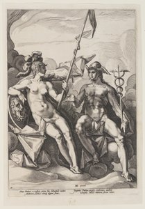 Pallas Athena och Merkurius av Jacob Matham