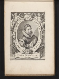 Porträtt av Jan van den Velde vid 36 års ålder Spieghel derwritekonste (serietitel) av Jacob Matham