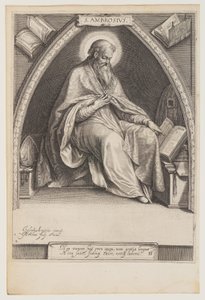 Ambrosius, från Kyrkans fäder av Jacob Matham