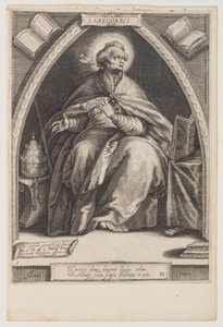 St Gregory, från Kyrkans fäder av Jacob Matham