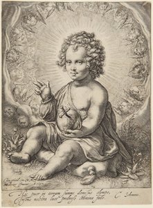 Kristusbarnet som Salvator Mundi av Jacob Matham