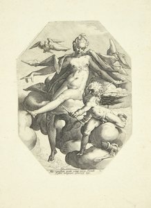 Venus och Amor av Jacob Matham