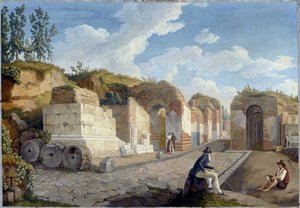 Engelska:  Herculaneum-porten i Pompeji av Jacob Philipp Hackert
