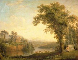 Antikt landskap med Phaetons grav, 1785 av Jacob Philippe Hackert