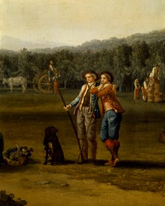 Skörd i Carditello, av Jacob Philipp Hackert, detalj av Jacob Philippe Hackert