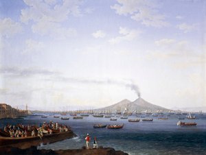 Flottans återkomst från Algeriet till Neapelbukten av Jacob Philippe Hackert