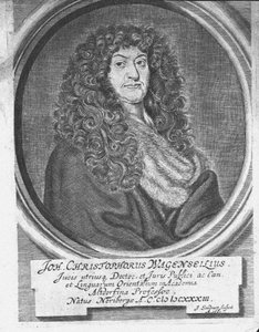 Porträtt av Johann Christoph Wagenseil 1633-1705, slutet av 1600-talet. av Jacob Sandrart von