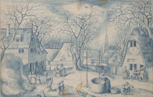 En byscen: Vinter, 1500-talet
