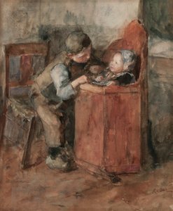 Brotherly Love (wc på papper) av Jacob Simon Kever