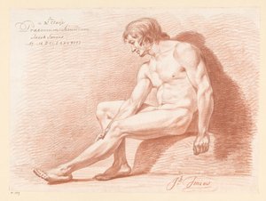 Sittande man naken, från sidan (2:a pris 1788)