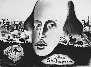 William Shakespeare (1564-1616) 1994 (kol på papper) av Jacob Sutton