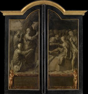 The Raising of Lazarus (slutna yttre paneler) (olja på panel)