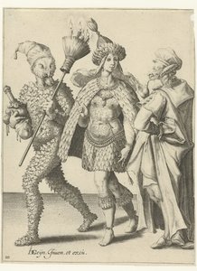 Tre maskerade figurer, en av dem med en kvast i vilken ljus sitter fast The Masquerades (serietitel)