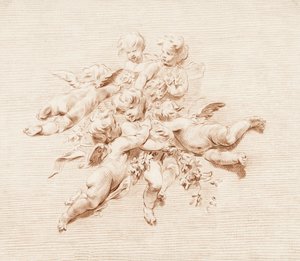 En grupp änglar. av Jacob de Wit