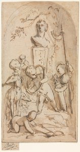 Byst av Diana med Putti och jaktegenskaper, första hälften av 1700-talet. av Jacob de Wit