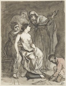Skiss av en ångerfull Magdalena (?) av Jacob de Wit